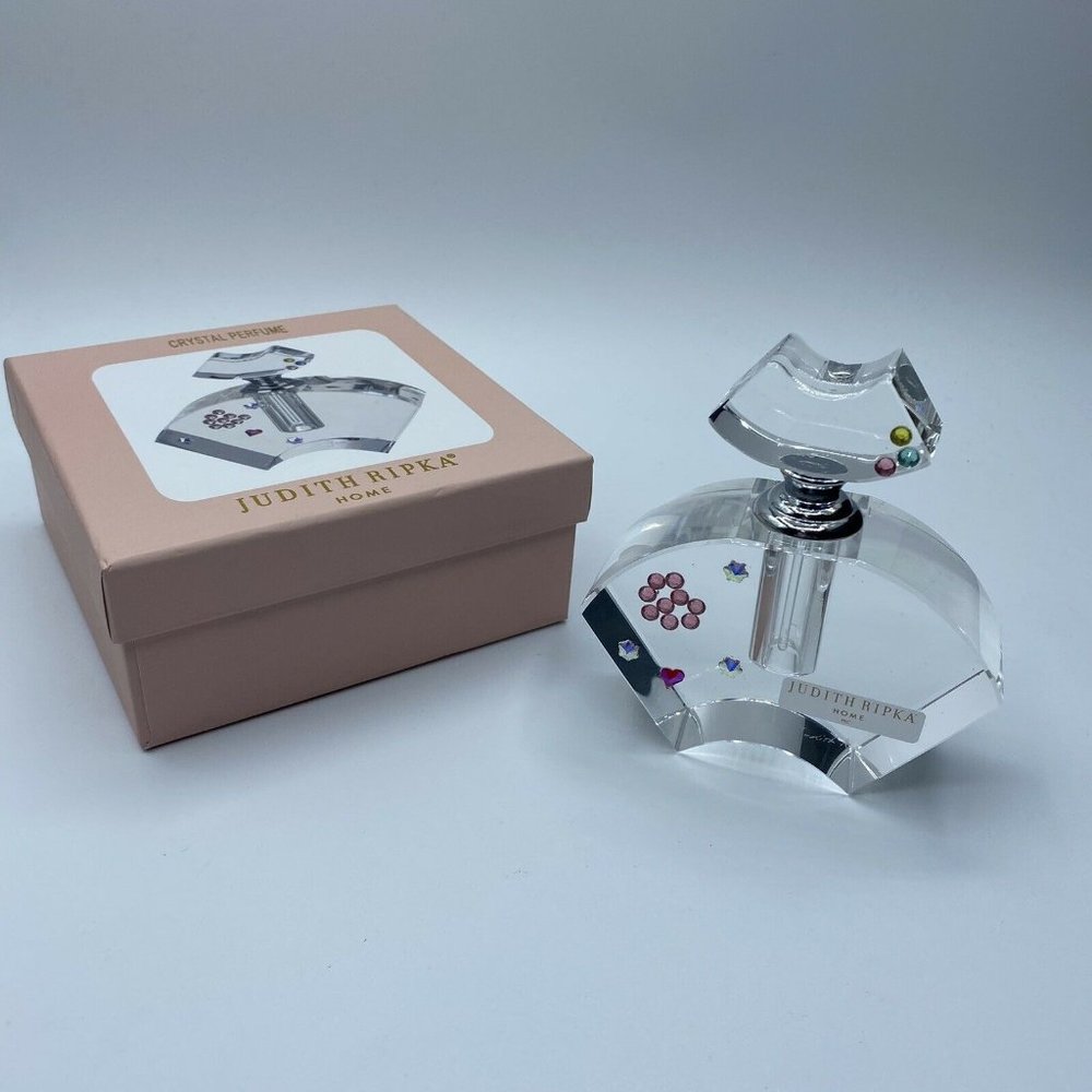 JUDITH RIPKA Crystal Perfume Bottle Signed Gems NH